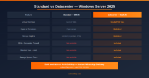 Windows Server 2025 Datacenter License vs Standard Comparison — ActivSoftKey