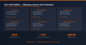 windows server 2019 standard license features
